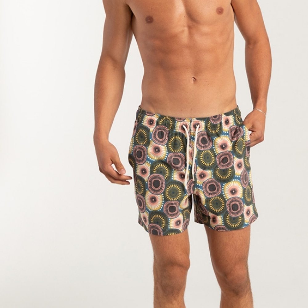 RSQ Men's Folk Circles 5" Swim Shorts Sz‎ Small